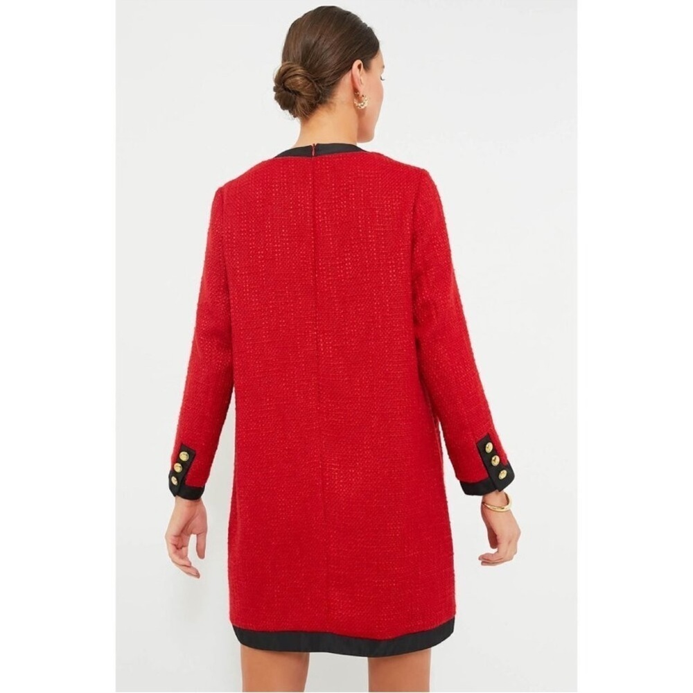 Pomander Place Red Tweed Bow Mini Dress 3X | NWT Contrast Trim - Picture 6 of 15